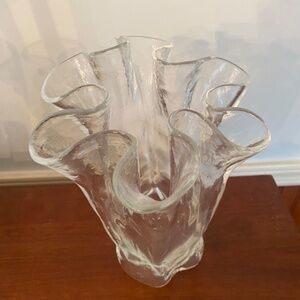 Glass ruffle edge vase